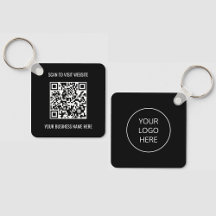 Logo QR Code promotionnel Porte - clé noir