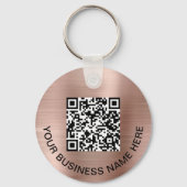 Porte-clés Logo QR Code promotionnel Rose Gold (Recto)