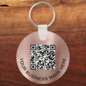 Porte-clés Logo QR Code promotionnel Rose Gold (Recto)