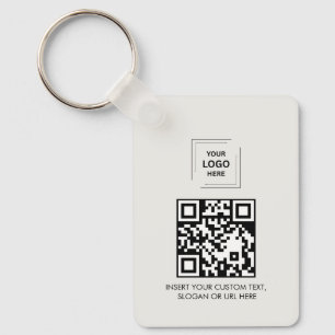 Porte-clés Logo QR gris Partage de contact Design professionn