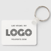 Porte-clés Logo rectangulaire moderne noir et blanc (Recto)