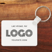 Porte-clés Logo rectangulaire moderne noir et blanc (Recto)