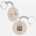 Porte-clés Logo recto verso et code QR sur Blush Company Busi<br><div class="desc">Porte - clé Logo acrylique personnalisé avec un design simple et minimal,  en acrylique ultra-durable,  résistant aux UV et imperméable. Ajoutez votre URL pour créer le logo et le texte QR Code..</div>
