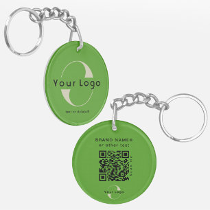 Porte-clés Logo recto verso et code QR sur Green Company Busi
