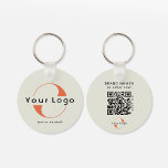 Porte-clés Logo recto verso et code QR sur Green Company Busi<br><div class="desc">Porte - clés Logo personnalisés légers et imperméables avec un design simple et minimal. Ajoutez votre URL pour créer du code QR,  un logo et du texte. - disponible en plusieurs couleurs pour convenir à votre identité de marque,  vous pouvez le trouver ici : https://www.zazzle.com/collections/business_double_sided_keychains-119019686064790535</div>