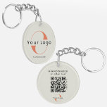 Porte-clés Logo recto verso et code QR sur Green Company Busi<br><div class="desc">Porte - clé Logo acrylique personnalisé avec un design simple et minimal,  en acrylique ultra-durable,  résistant aux UV et imperméable. Ajoutez votre URL pour créer le logo et le texte QR Code..</div>