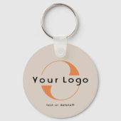 Porte-clés Logo recto verso et code QR sur Tan Company Busine (Recto)