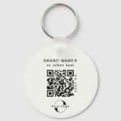Porte-clés Logo recto-verso QR Code sur Off white Entreprise  (Verso)