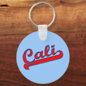 Porte-clés Logo Red Cali California sur Blue (Recto)