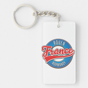 Porte-clés Logo rétro de Rouen Normandie France