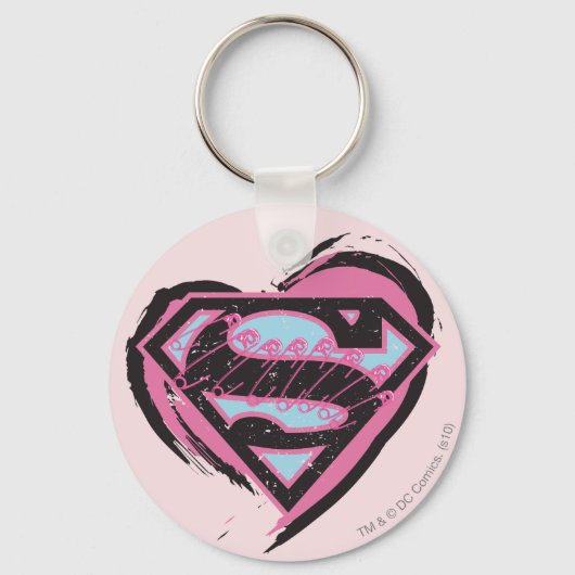 Porte-clés Logo rose Supergirl dans le coeur (Recto)