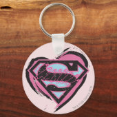 Porte-clés Logo rose Supergirl dans le coeur (Recto)
