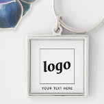 Porte-clés Logo Simple Avec Entreprise Texte<br><div class="desc">Ajoutez votre propre logo et le choix du texte à cette conception. Supprimez le texte si vous préférez. Minimaliste et professionnel. Idéal pour l'image de marque des employés ou comme produit promotionnel pour vos clients et clients.</div>