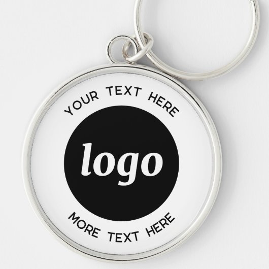 Porte-clés Logo Simple Avec Entreprise Texte (Devant)
