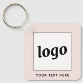 Porte-clés Logo Simple Avec Texte Business Blush Pink (Recto)