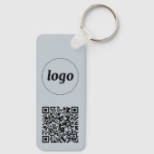 Porte-clés Logo simple Code QR Business Blue (Verso)