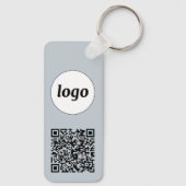 Porte-clés Logo simple Code QR Business Blue (Verso)