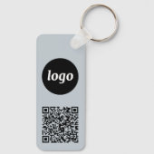 Porte-clés Logo simple Code QR Business Blue (Verso)