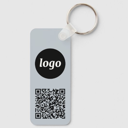 Porte-clés Logo simple Code QR Business Blue (Verso)