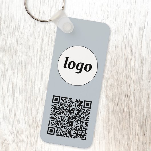 Porte-clés Logo simple Code QR Business Blue