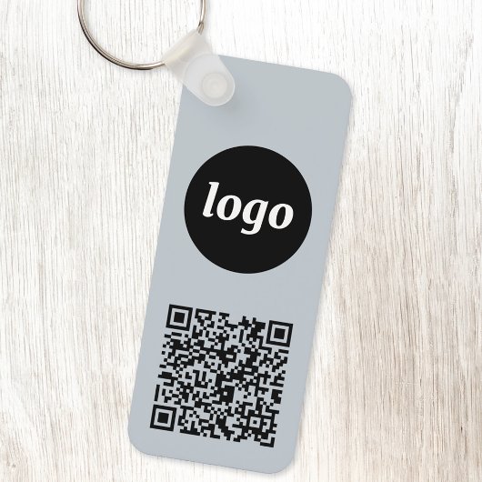 Porte-clés Logo simple Code QR Business Blue