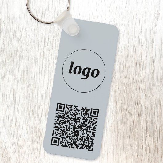 Porte-clés Logo simple Code QR Business Blue