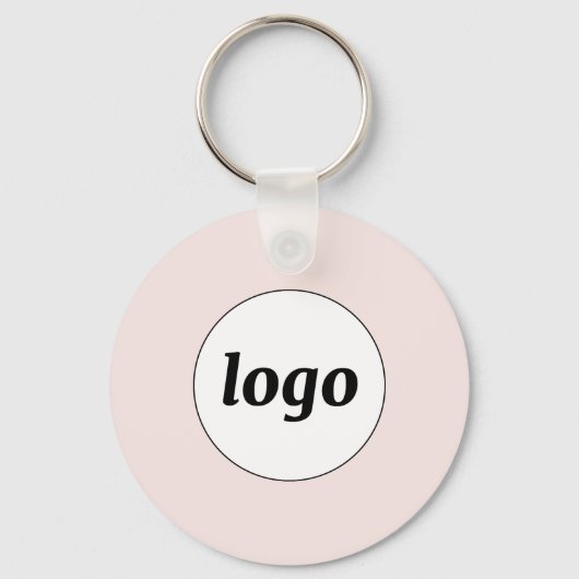 Porte-clés Logo simple Code QR Business Blush Rose (Recto)