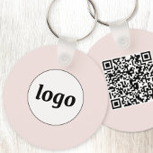Porte-clés Logo simple Code QR Business Blush Rose