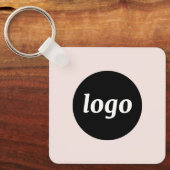 Porte-clés Logo simple Code QR Business Blush Rose (Recto)