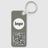Porte-clés Logo simple Code QR Business Sage Green (Verso)