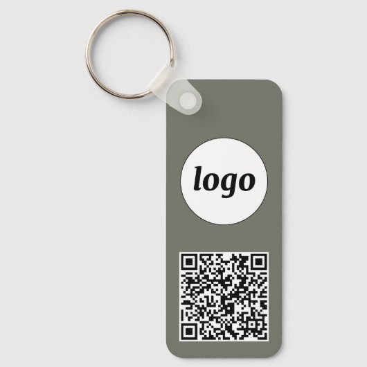 Porte-clés Logo simple Code QR Business Sage Green (Recto)