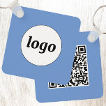 Porte-clés Logo simple QR Code Bleu Entreprise<br><div class="desc">Ajoutez votre propre logo et votre code QR à ce design professionnel minimaliste saisissant. Modifiez la couleur de l'arrière - plan dans l'outil de conception ou envoyez un courriel à squirrell@rocketmail.com pour obtenir de l'aide sur les modifications de couleur. Idéal pour l'image de marque des employés ou comme produit promotionnel...</div>