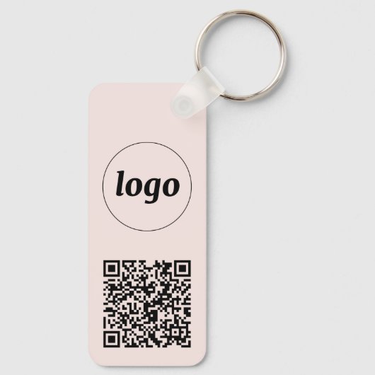 Porte-clés Logo simple QR Code Entreprise (Verso)