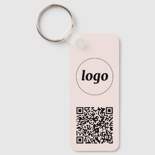 Porte-clés Logo simple QR Code Entreprise (Recto)