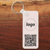 Porte-clés Logo simple QR Code Entreprise (Recto)