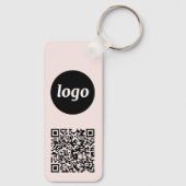 Porte-clés Logo simple QR Code Entreprise (Verso)