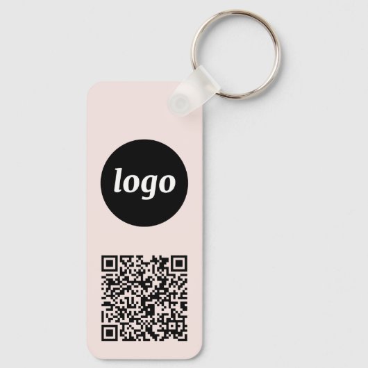 Porte-clés Logo simple QR Code Entreprise (Verso)