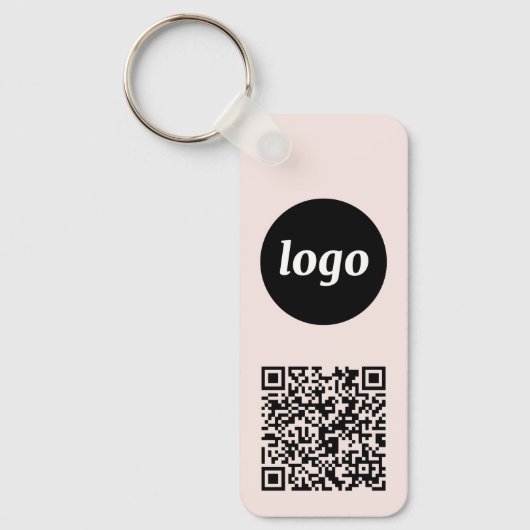Porte-clés Logo simple QR Code Entreprise (Recto)