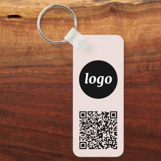 Porte-clés Logo simple QR Code Entreprise (Recto)