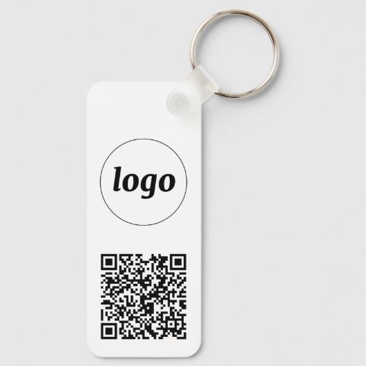 Porte-clés Logo simple QR Code Entreprise (Verso)