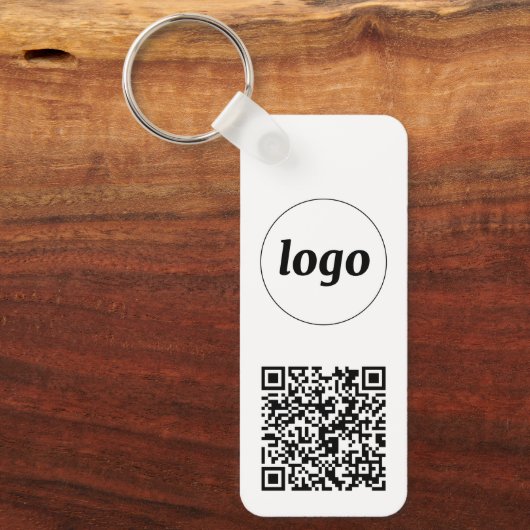 Porte-clés Logo simple QR Code Entreprise (Recto)