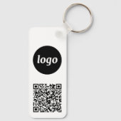 Porte-clés Logo simple QR Code Entreprise (Verso)