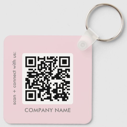 Porte-clés Logo simple rose pâle Code QR (Dos)