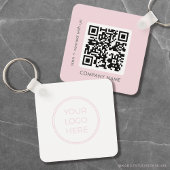 Porte-clés Logo simple rose pâle Code QR