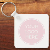 Porte-clés Logo simple rose pâle Code QR (Recto)