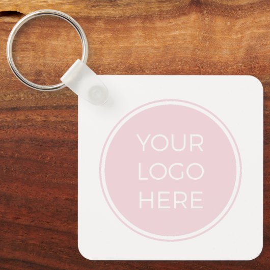 Porte-clés Logo simple rose pâle Code QR (Recto)