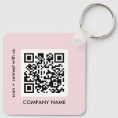 Porte-clés Logo simple rose pâle Code QR (Dos)