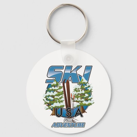 Porte-clés Logo Ski USA pour l'aventure. (Recto)