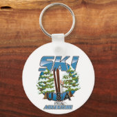 Porte-clés Logo Ski USA pour l'aventure. (Verso)