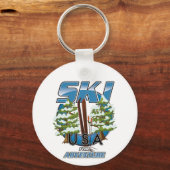 Porte-clés Logo Ski USA pour l'aventure. (Recto)
